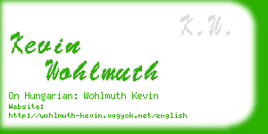 kevin wohlmuth business card